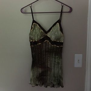 Niche USA Green and Brown Cami top Size M